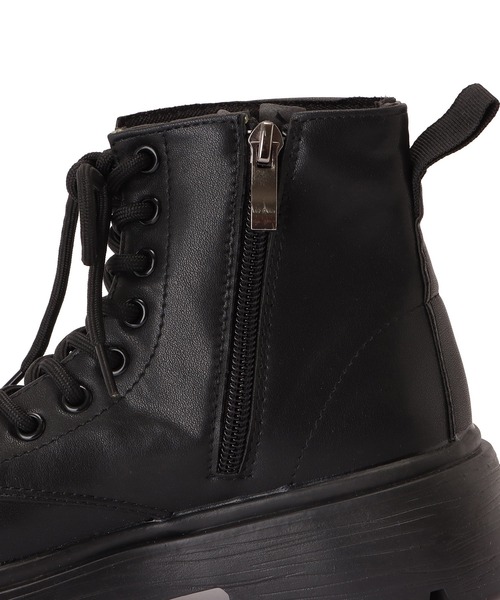 Lace Ladies（レースレディース）の「サイドジップレースアップショートブーツ（ブーツ・レディース・ブラック・23/24/22.5/24.5/23.5/25）」の3枚目の写真