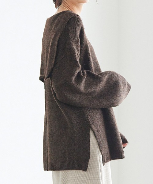 Pierrot(ピエロ)の「セーラーカラーニット(ニット/セーター・レディース・アイボリー/ブラウン/ベージュ・M)」の16枚目の写真