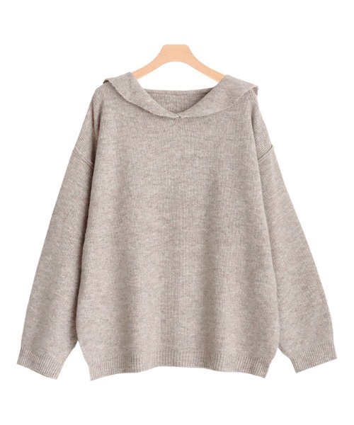 Pierrot(ピエロ)の「セーラーカラーニット(ニット/セーター・レディース・アイボリー/ブラウン/ベージュ・M)」の10枚目の写真