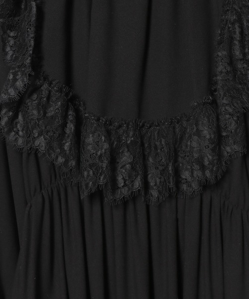 Kaon(カオン)の「KAON FOR ESTNATION / フロントレースジョーゼットロングドレス(ワンピース・レディース・ブラック・FREE)」の8枚目の写真