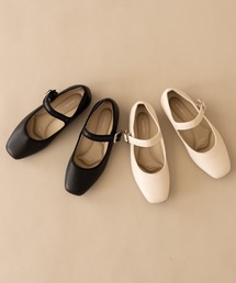 NEUNA | ソフトレザーカンフーシューズ/ストラップパンプス(バレエシューズ)