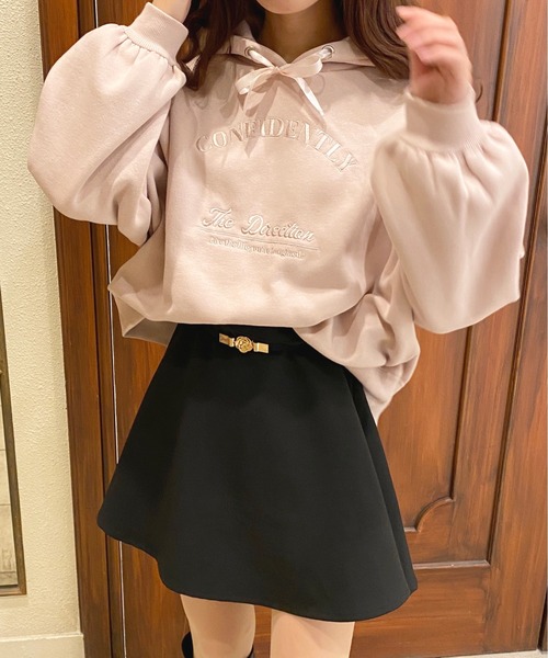 apres jour（アプレジュール）の「刺繍ロゴパーカー【ZOZOTOWN限定アイテム】（パーカー・レディース・ライトピンク/スモークピンク/アイボリー/ナチュラル・フリー/X-LARGE）」の3枚目の写真