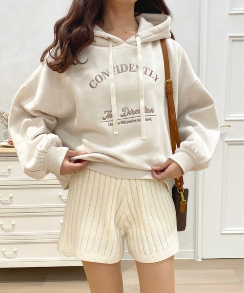 apres jour（アプレジュール）の「刺繍ロゴパーカー【ZOZOTOWN限定アイテム】（パーカー・レディース・ライトピンク/スモークピンク/アイボリー/ナチュラル・フリー/X-LARGE）」の12枚目の写真