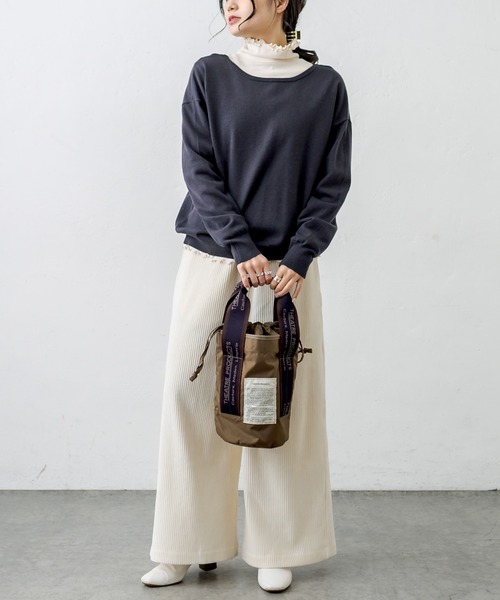 PUAL CE CIN（ピュアルセシン）の「起毛ハイネックロングスリーブ（Tシャツ/カットソー・レディース・ブラック/ナチュラル・FREE）」の6枚目の写真