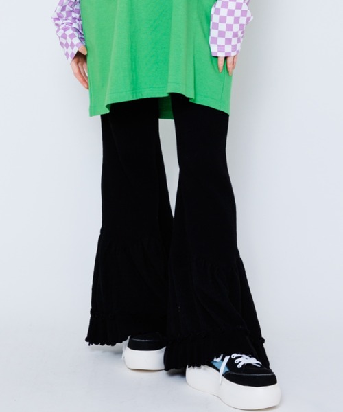 Candy Stripper（キャンディストリッパー）の「HEM SWITCHED RIB パンツ（その他パンツ・レディース・ブラック/オレンジ/イエロー・2）」の2枚目の写真