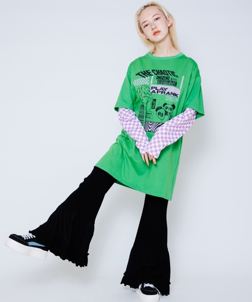 Candy Stripper（キャンディストリッパー）の「HEM SWITCHED RIB パンツ（その他パンツ・レディース・ブラック/オレンジ/イエロー・2）」の8枚目の写真