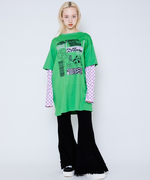 Candy Stripper（キャンディストリッパー）の「HEM SWITCHED RIB パンツ（その他パンツ・レディース・ブラック/オレンジ/イエロー・2）」の9枚目の写真