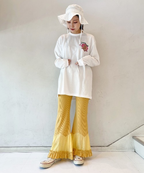 Candy Stripper（キャンディストリッパー）の「HEM SWITCHED RIB パンツ（その他パンツ・レディース・ブラック/オレンジ/イエロー・2）」の5枚目の写真