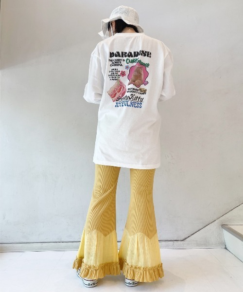 Candy Stripper（キャンディストリッパー）の「HEM SWITCHED RIB パンツ（その他パンツ・レディース・ブラック/オレンジ/イエロー・2）」の6枚目の写真