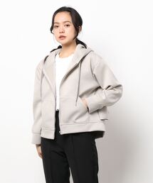 NICOLE white | バックフリルフード ZIP PARKA(パーカー)