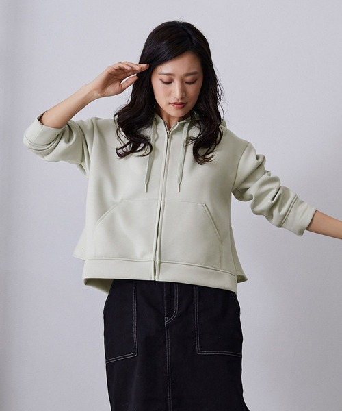 NICOLE white（ニコルホワイト）の「バックフリルフード ZIP PARKA（パーカー・レディース・グレー/杢グレー/ネイビー/ミント・FREE）」の3枚目の写真