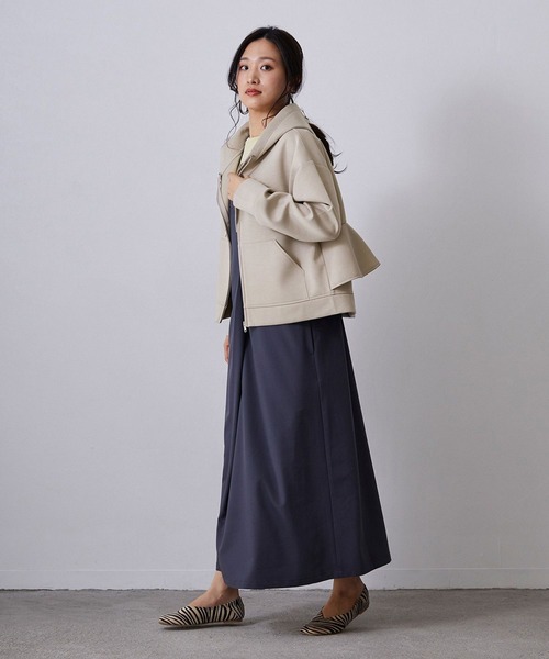 NICOLE white（ニコルホワイト）の「バックフリルフード ZIP PARKA（パーカー・レディース・グレー/杢グレー/ネイビー/ミント・FREE）」の20枚目の写真