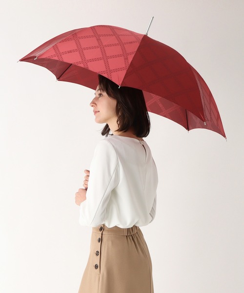 LANVIN collection（ランバン コレクション）の「傘　”ジャガード”（長傘・レディース・ベージュ/ネイビー/レッド/ピンク・FREE）」の12枚目の写真