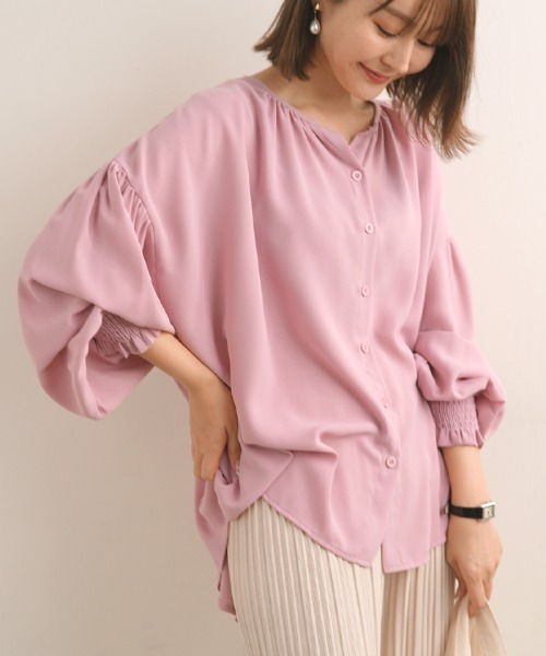Futier land(フューティアランド)の「バルーンスリーブキーネックブラウス(シャツ/ブラウス・レディース・ホワイト/ブラック/ピンク・FREE)」の18枚目の写真