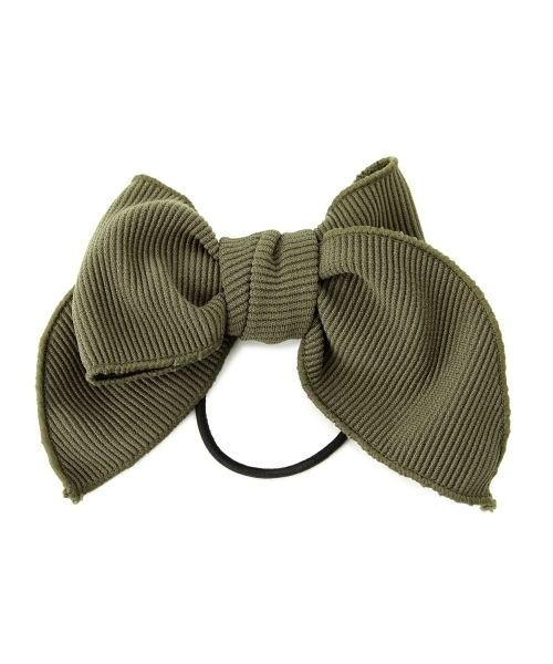BEAMS BOY（ビームスボーイ）の「BEAMS BOY / リブ リボン ヘアゴム（ヘアゴム・レディース・オリーブ/ネイビー・ONE SIZE）」の7枚目の写真