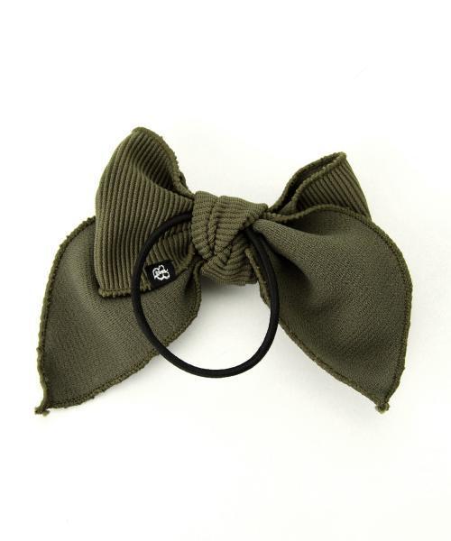 BEAMS BOY（ビームスボーイ）の「BEAMS BOY / リブ リボン ヘアゴム（ヘアゴム・レディース・オリーブ/ネイビー・ONE SIZE）」の5枚目の写真