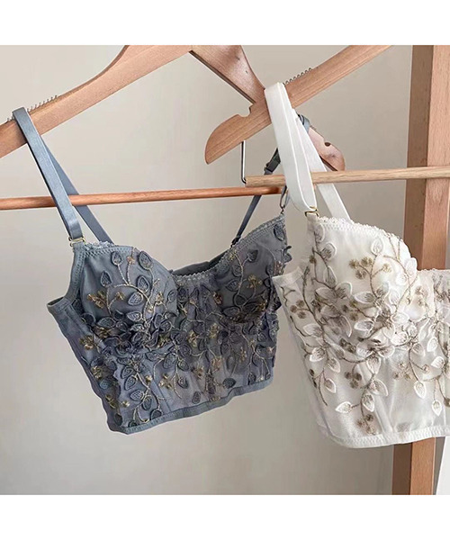 c.u.l（シーユーエル）の「【c.u.l】花柄刺繍コルセット風ブラ