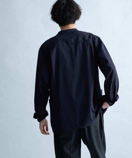 FORK&SPOON（フォークアンドスプーン）の「FORK&SPOON　バンドカラーカバーオールシャツジャケット（カバーオール・メンズ・ネイビー/ブラウン/ベージュ系その他・4/5）」の4枚目の写真