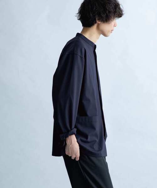 FORK&SPOON（フォークアンドスプーン）の「FORK&SPOON　バンドカラーカバーオールシャツジャケット（カバーオール・メンズ・ネイビー/ブラウン/ベージュ系その他・4/5）」の5枚目の写真