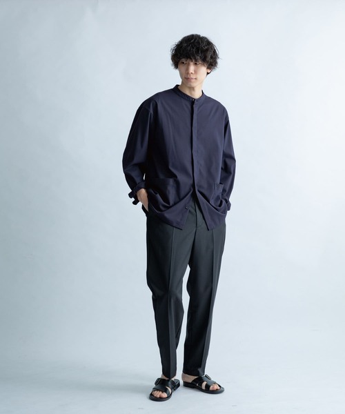 FORK&SPOON（フォークアンドスプーン）の「FORK&SPOON　バンドカラーカバーオールシャツジャケット（カバーオール・メンズ・ネイビー/ブラウン/ベージュ系その他・4/5）」の6枚目の写真