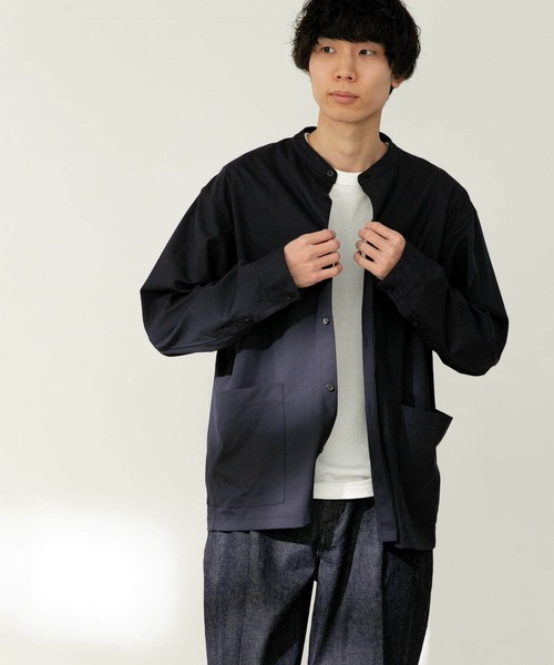 FORK&SPOON（フォークアンドスプーン）の「FORK&SPOON　バンドカラーカバーオールシャツジャケット（カバーオール・メンズ・ネイビー/ブラウン/ベージュ系その他・4/5）」の8枚目の写真