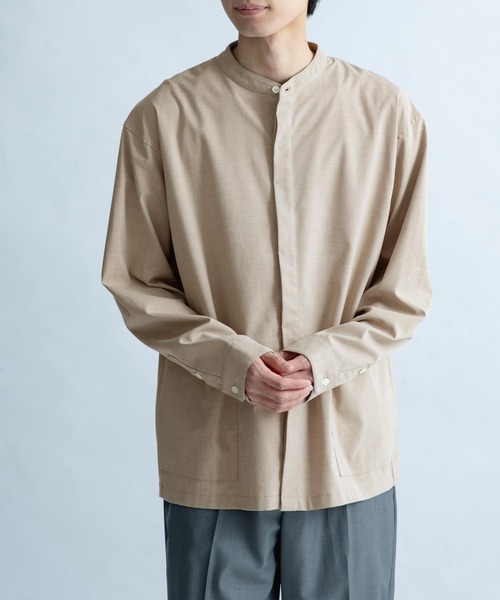 FORK&SPOON（フォークアンドスプーン）の「FORK&SPOON　バンドカラーカバーオールシャツジャケット（カバーオール・メンズ・ネイビー/ブラウン/ベージュ系その他・4/5）」の13枚目の写真