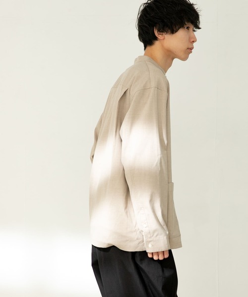 FORK&SPOON（フォークアンドスプーン）の「FORK&SPOON　バンドカラーカバーオールシャツジャケット（カバーオール・メンズ・ネイビー/ブラウン/ベージュ系その他・4/5）」の20枚目の写真