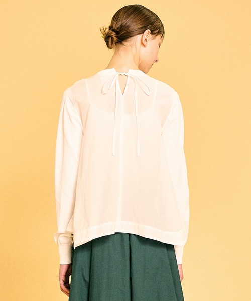 LANVIN en Bleu(ランバンオンブルー)の「アシンメヘムコンビカーディガン(カーディガン/ボレロ・レディース・ブラック/オフホワイト/キャメル・38)」の9枚目の写真