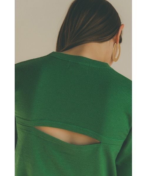 ニット/セーター BACK PLEAT KNIT TOPS / CLANE セール】BACK SLIT CROCHET KNIT TOPS（ニット/セーター