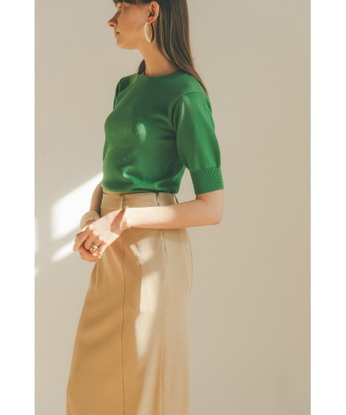 CLANE（クラネ）の「BACK OPEN HALF SLEEVE COMPACT KNIT TOPS（ニット 