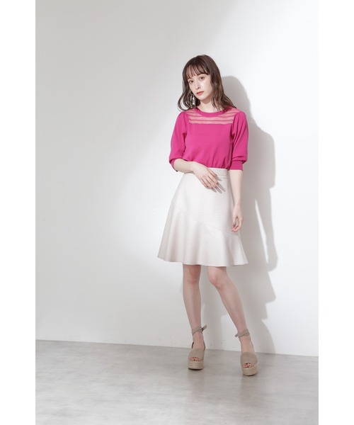 JILL STUART（ジルスチュアート）の「◆アシュリーフレアスカート（スカート・レディース・ネイビー/ベージュ・0/4/2）」の3枚目の写真