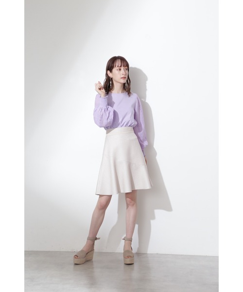 JILL STUART（ジルスチュアート）の「◆アシュリーフレアスカート（スカート・レディース・ネイビー/ベージュ・0/4/2）」の6枚目の写真