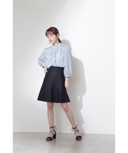 JILL STUART（ジルスチュアート）の「◆アシュリーフレアスカート（スカート・レディース・ネイビー/ベージュ・0/4/2）」の7枚目の写真