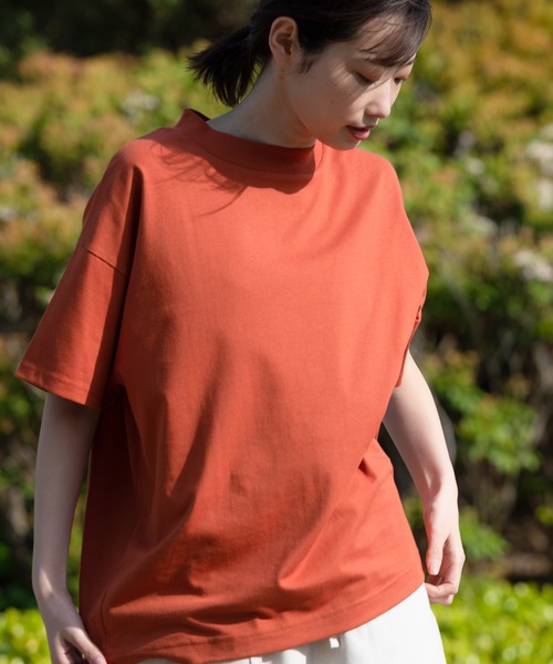 fort point（フォーポイント）の「【FORT POINT/フォートポイント】リブUネックTシャツ（Tシャツ/カットソー・レディース・ホワイト/チャコールグレー/ブラック/グレー/サックスブルー/ミント/ピンク系その他/オレンジ系その他/ダークベージュ・MEDIUM/LARGE）」の9枚目の写真