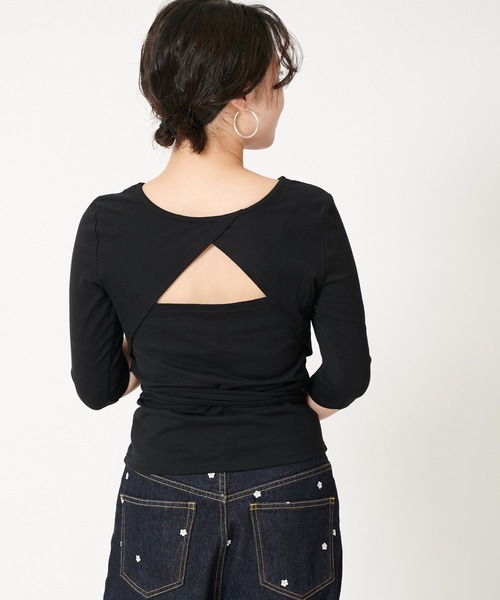 U by SPICK&SPAN(ユーバイスピックアンドスパン)の「バックシャン プルオーバー◆(Tシャツ/カットソー・レディース・ブラック/ベージュ・FREE)」の16枚目の写真