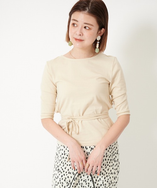 U by SPICK&SPAN(ユーバイスピックアンドスパン)の「バックシャン プルオーバー◆(Tシャツ/カットソー・レディース・ブラック/ベージュ・FREE)」の21枚目の写真