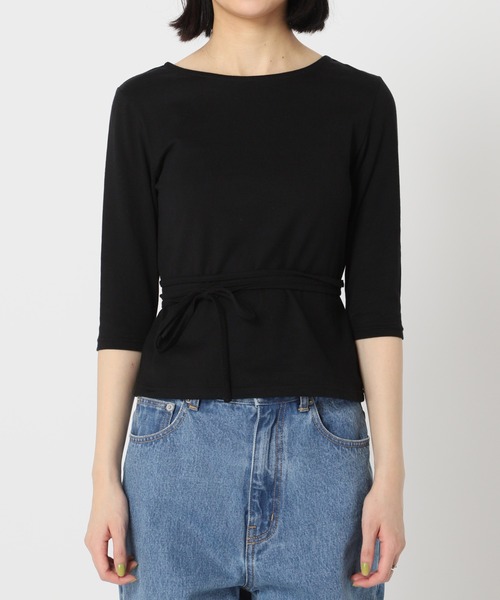 U by SPICK&SPAN(ユーバイスピックアンドスパン)の「バックシャン プルオーバー◆(Tシャツ/カットソー・レディース・ブラック/ベージュ・FREE)」の3枚目の写真