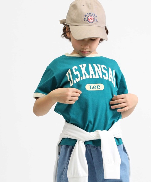 Lee（リー）の「【Lee】リンガーＴシャツ（Tシャツ/カットソー・キッズ・グリーン・105/160/130/150/120/140）」の6枚目の写真