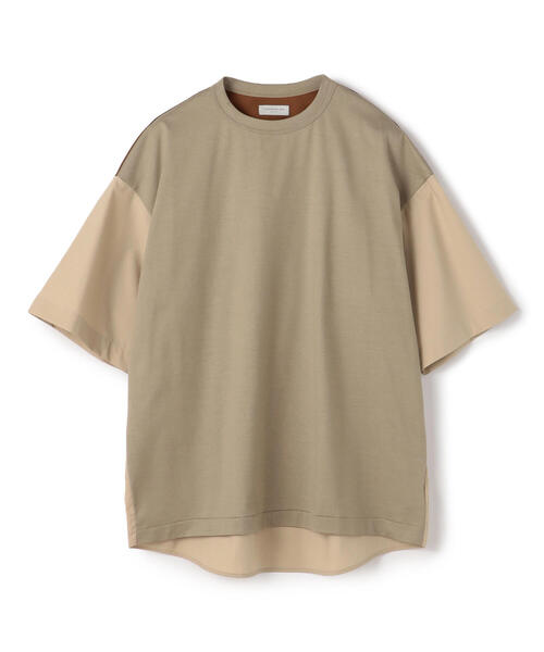 TOMORROWLAND （トゥモローランド）の「コットン天竺 シャツコンビショートスリーブカットソー（Tシャツ/カットソー・メンズ・ホワイト/キャメル/ブルー/ネイビー・S/M/L）」の4枚目の写真