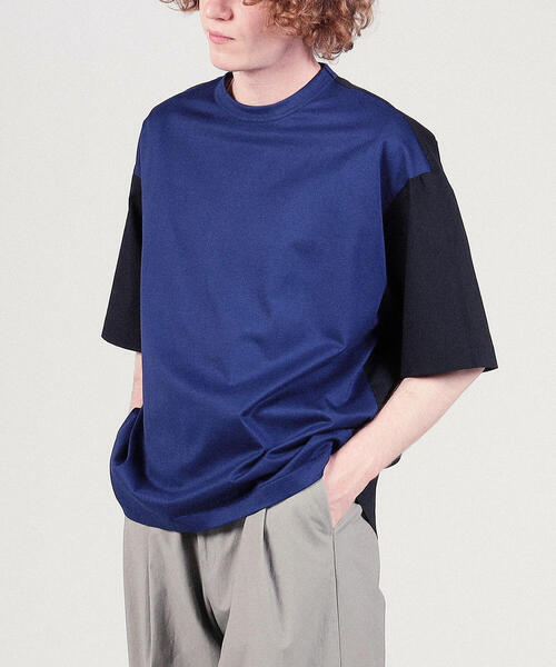 TOMORROWLAND （トゥモローランド）の「コットン天竺 シャツコンビショートスリーブカットソー（Tシャツ/カットソー・メンズ・ホワイト/キャメル/ブルー/ネイビー・S/M/L）」の17枚目の写真