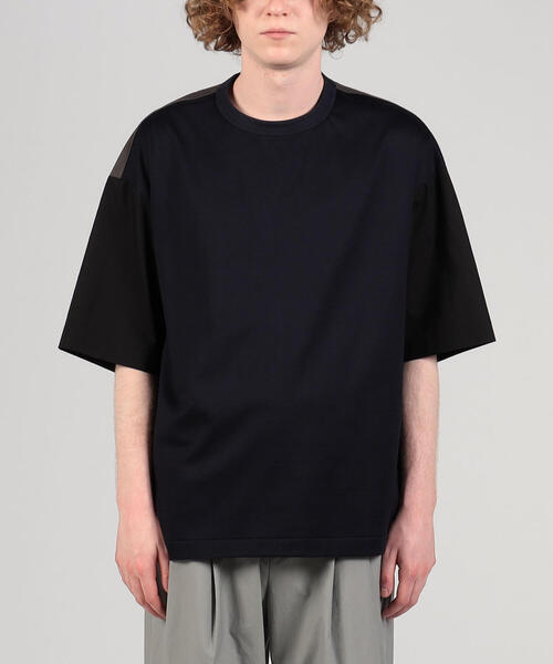 TOMORROWLAND （トゥモローランド）の「コットン天竺 シャツコンビショートスリーブカットソー（Tシャツ/カットソー・メンズ・ホワイト/キャメル/ブルー/ネイビー・S/M/L）」の8枚目の写真