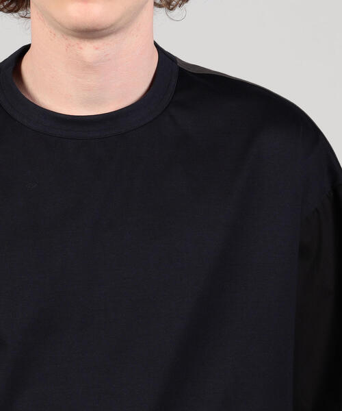 TOMORROWLAND （トゥモローランド）の「コットン天竺 シャツコンビショートスリーブカットソー（Tシャツ/カットソー・メンズ・ホワイト/キャメル/ブルー/ネイビー・S/M/L）」の18枚目の写真