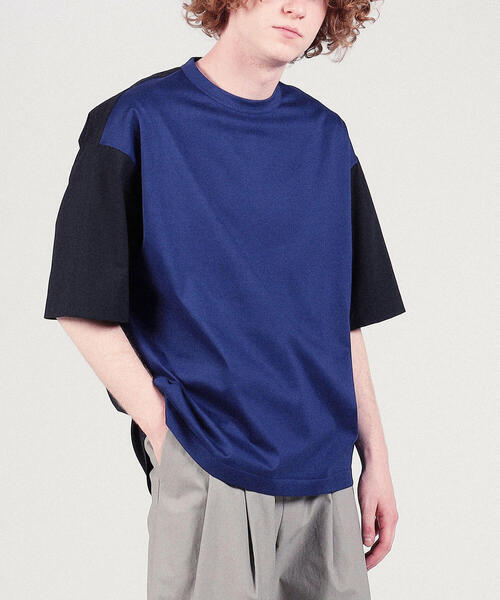 TOMORROWLAND （トゥモローランド）の「コットン天竺 シャツコンビショートスリーブカットソー（Tシャツ/カットソー・メンズ・ホワイト/キャメル/ブルー/ネイビー・S/M/L）」の19枚目の写真