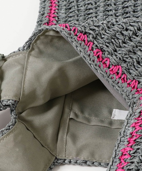 SENSE OF PLACE by URBAN RESEARCH（センスオブプレイスバイアーバンリサーチ）の「配色ラインショッパーバッグ（ショルダーバッグ・レディース・ブラウン/グリーン/グレー・ONE）」の6枚目の写真