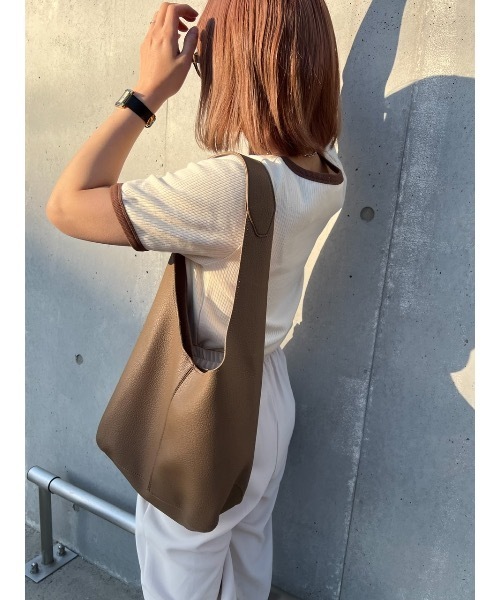 jumelle（ジュメロ）の「配色Ｔシャツ（Tシャツ/カットソー・レディース・ベージュ/ピンク・FREE）」の3枚目の写真