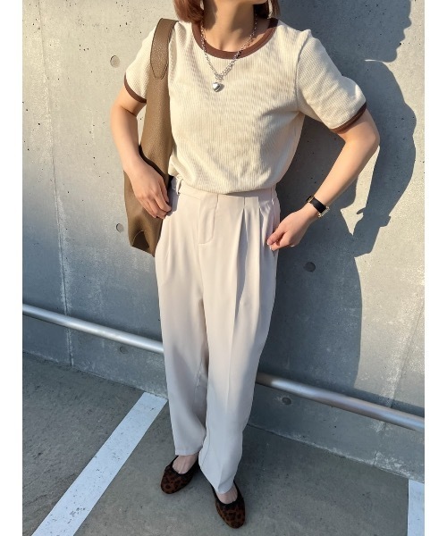 jumelle（ジュメロ）の「配色Ｔシャツ（Tシャツ/カットソー・レディース・ベージュ/ピンク・FREE）」の15枚目の写真