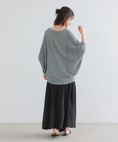 osharewalker（オシャレウォーカー）の「『透かし編みドルマンニット2wayカーディガン』（カーディガン/ボレロ・レディース・ミント/ダークネイビー/ライトベージュ・FREE）」の22枚目の写真