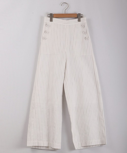 Anna Nicola（アンナニコラ）の「Anna Nicola リネンストライプ ベイカーパンツ（その他パンツ・レディース・ネイビー/ベージュ/オフホワイト・38）」の22枚目の写真