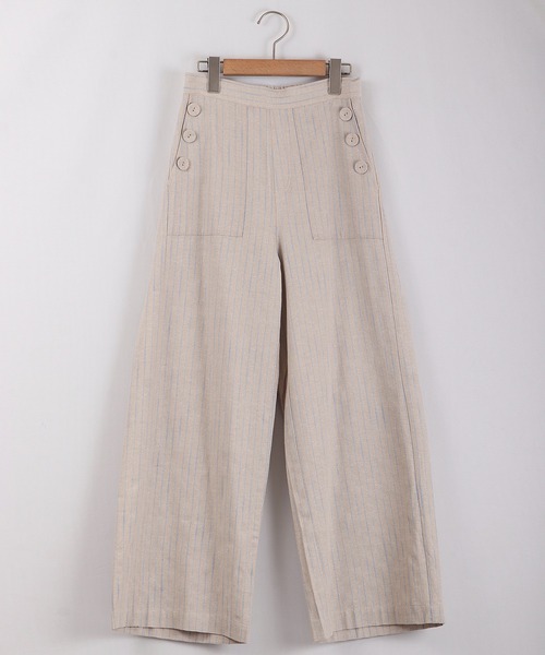 Anna Nicola（アンナニコラ）の「Anna Nicola リネンストライプ ベイカーパンツ（その他パンツ・レディース・ネイビー/ベージュ/オフホワイト・38）」の19枚目の写真