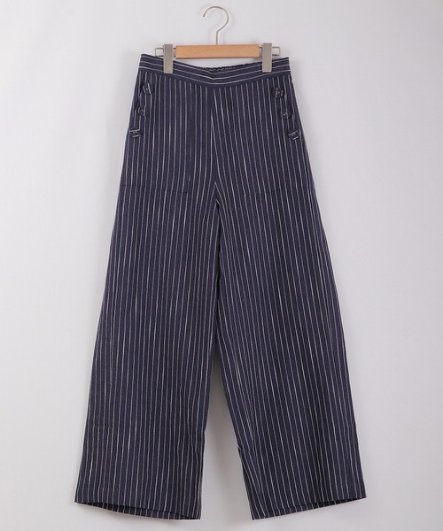 Anna Nicola（アンナニコラ）の「Anna Nicola リネンストライプ ベイカーパンツ（その他パンツ・レディース・ネイビー/ベージュ/オフホワイト・38）」の18枚目の写真